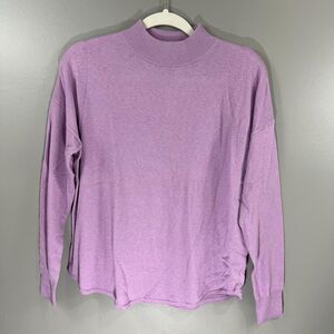 Madewell NEW Ashbury Mock Neck Pullover Sweater Long Sleeve Purple Small